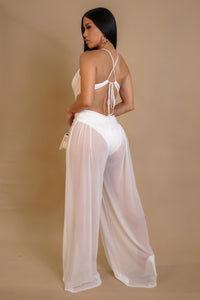 Poolside Allure – Halter Sheer Jumpsuit