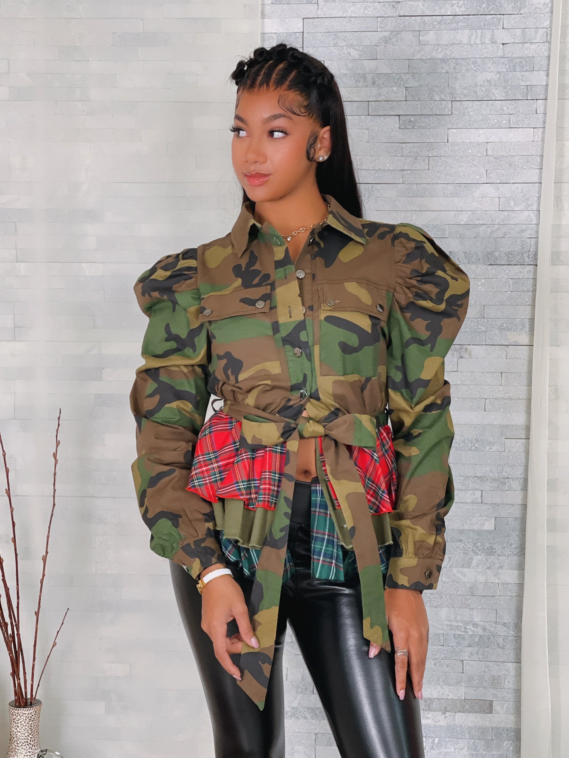 “Commanding Style Peplum Jacket”