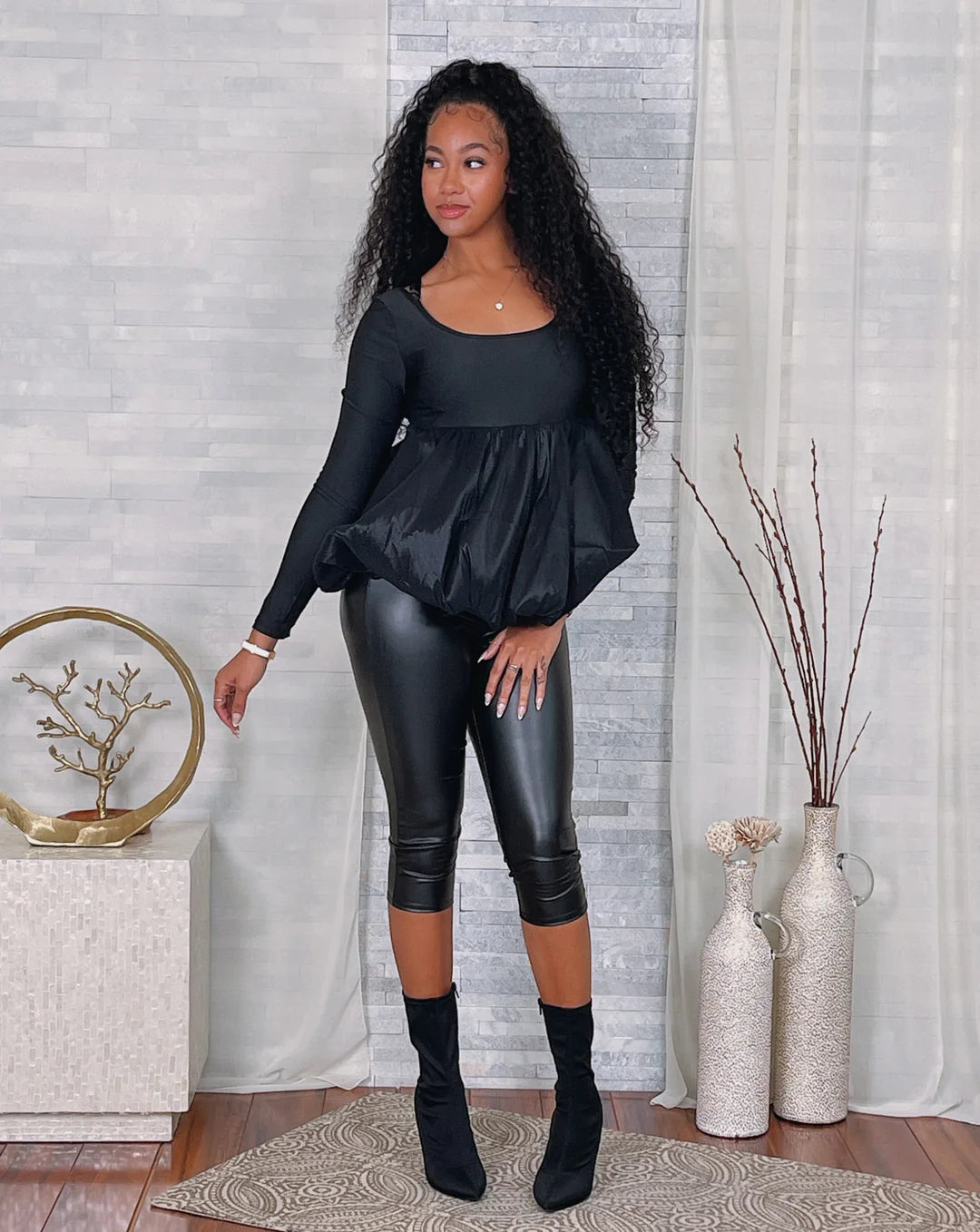 Bombshell Bubble Peplum Top