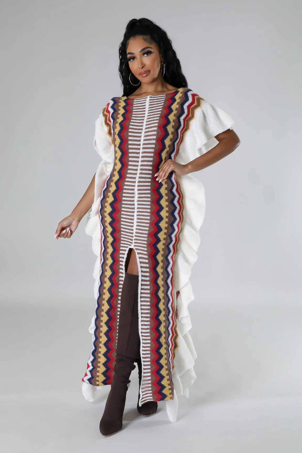 Cozy Canyon Maxi Poncho Dress
