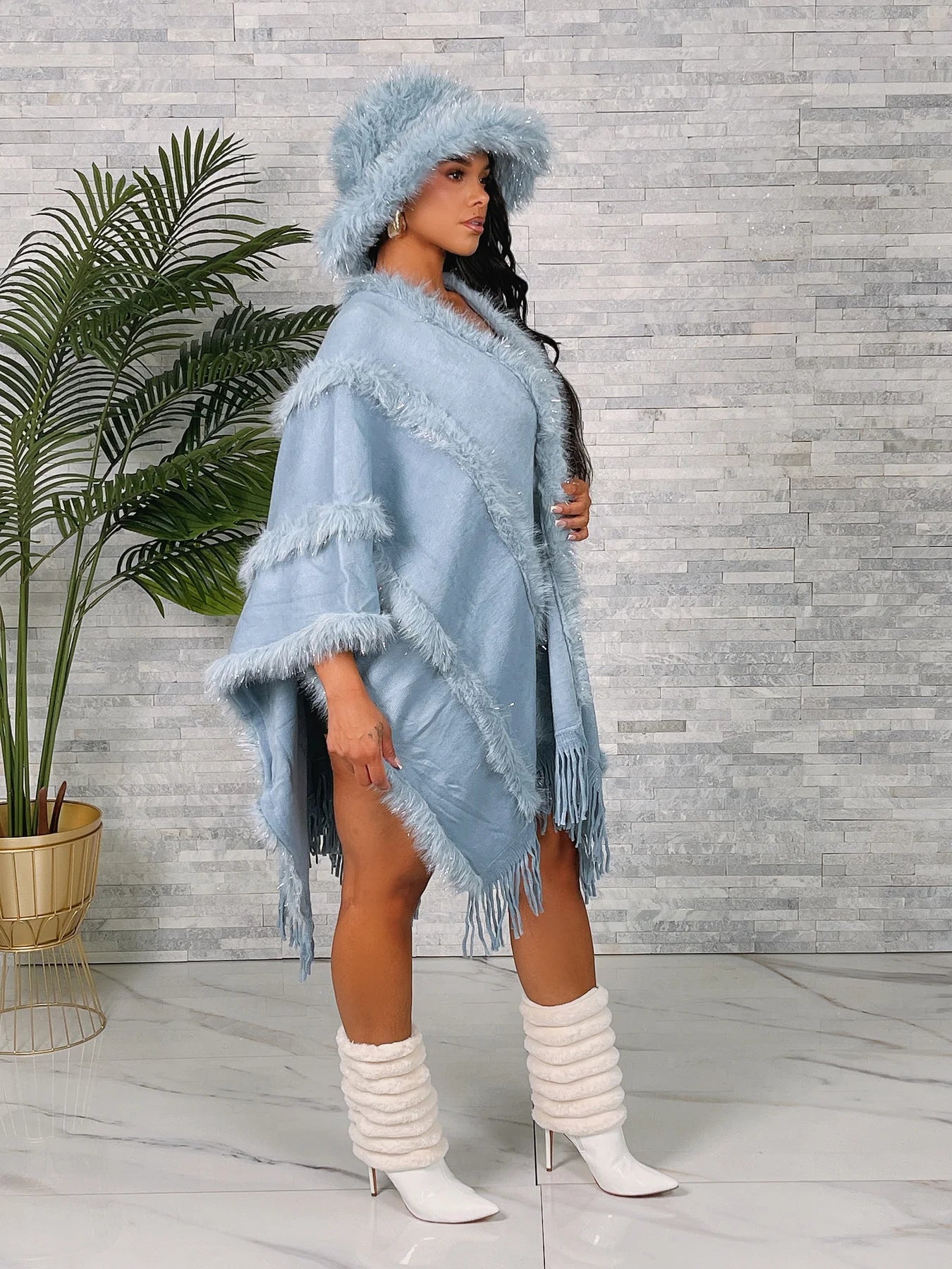 Shimmer & Fur Wrap
