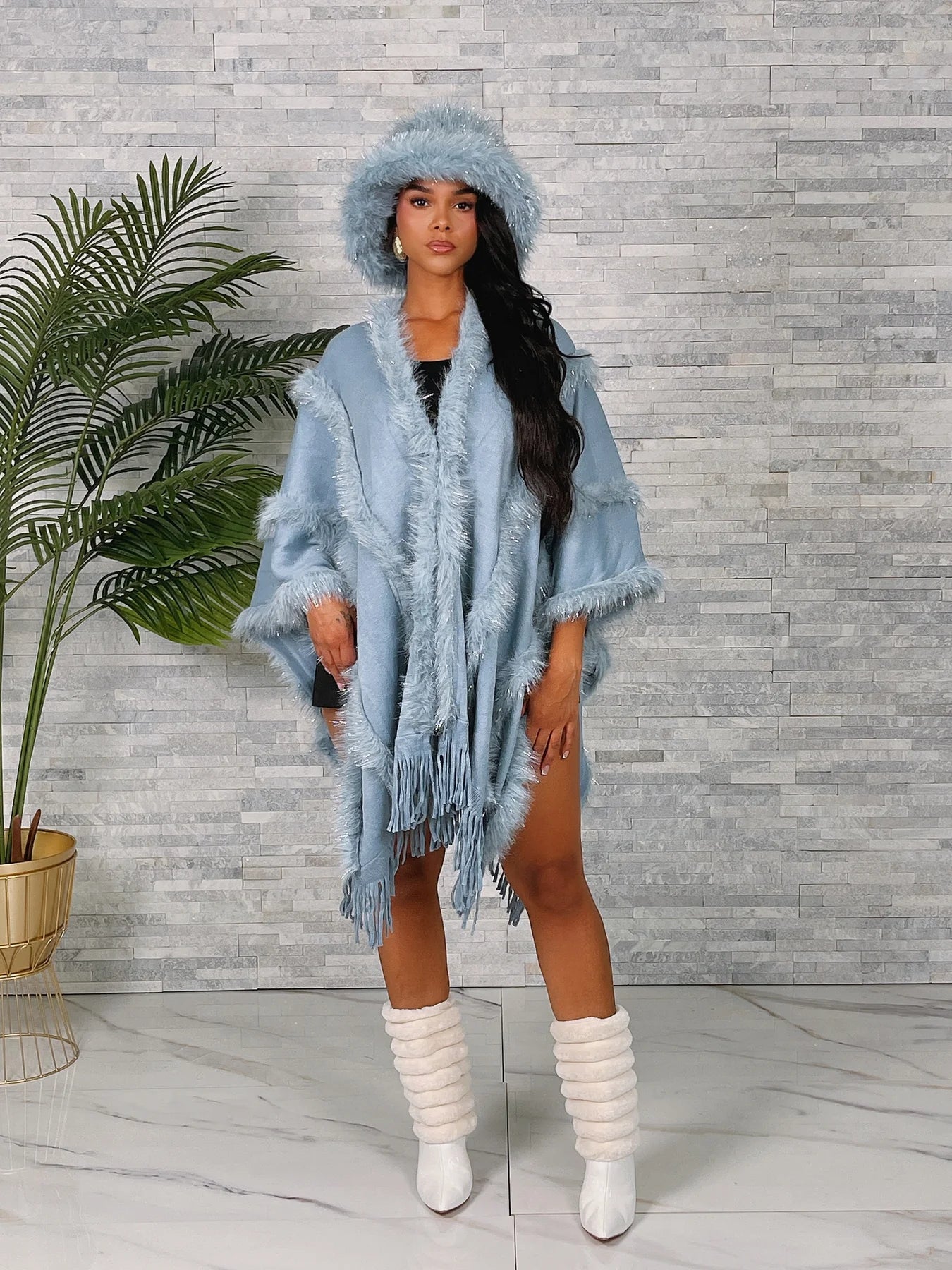 Shimmer & Fur Wrap