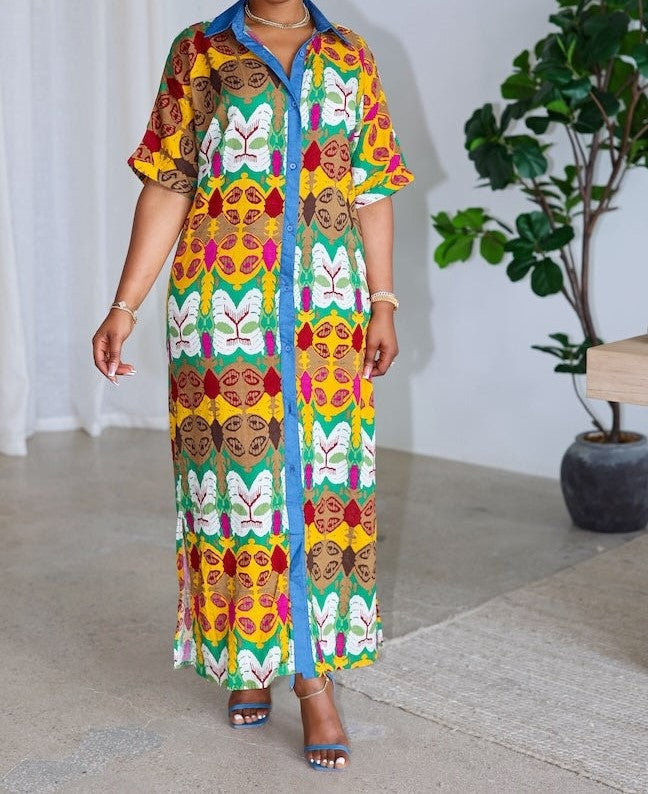 “Painted Days Shirt Dress”