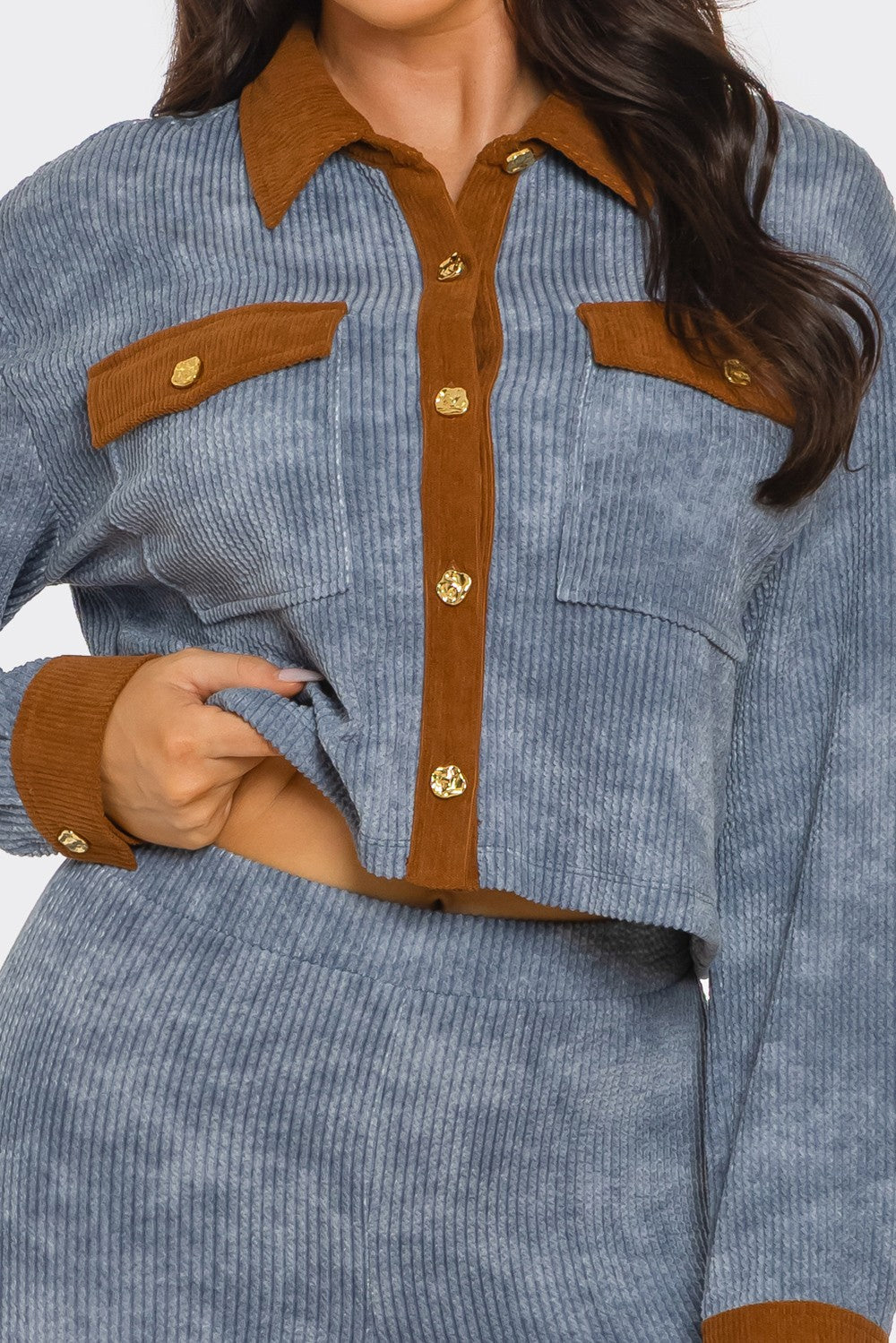 Blue Mocha – Ribbed Two-Piece Set
