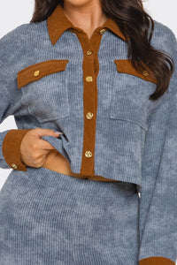 Blue Mocha – Ribbed Two-Piece Set