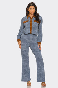 Blue Mocha – Ribbed Two-Piece Set