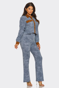 Blue Mocha – Ribbed Two-Piece Set